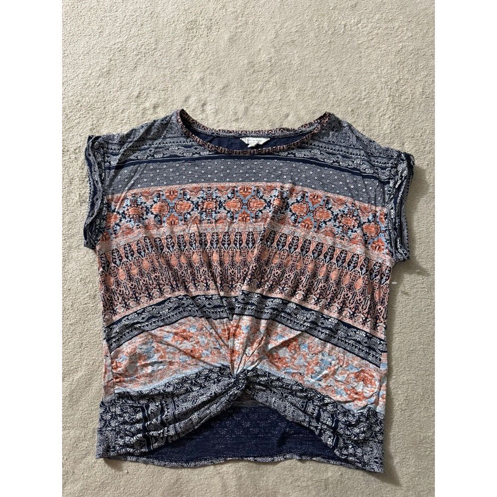 Lucky Brand Women's Dolman Sleeve Knot Front Knit Top Size Small
